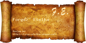 Forgó Etelka névjegykártya